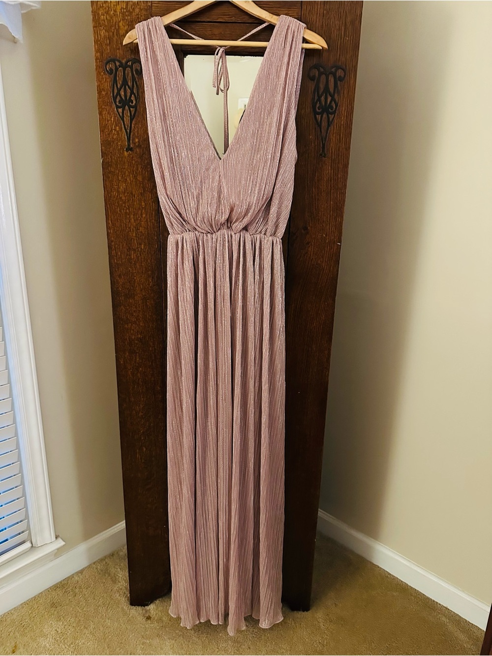 Halston Adler Shimmer Jersey Gown Size 4 Evening Wedding Black Tie Gala - Picture 7 of 12